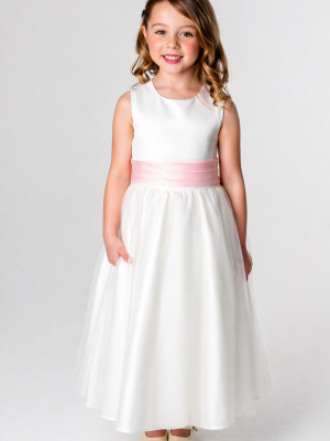 Girls Ivory Baby Pink Dress Kate