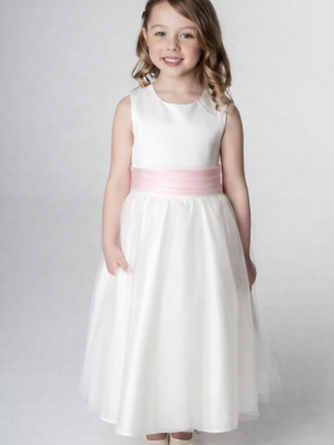Girls Ivory Baby Pink Dress Kate
