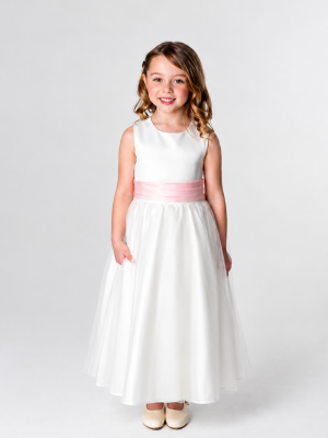 Girls Ivory Baby Pink Dress Kate