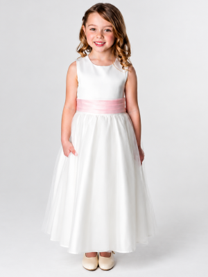 Girls Ivory Baby Pink Dress Kate