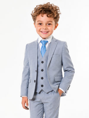 Baby Boys 5 Piece Light Grey Suit Milano Mayfair