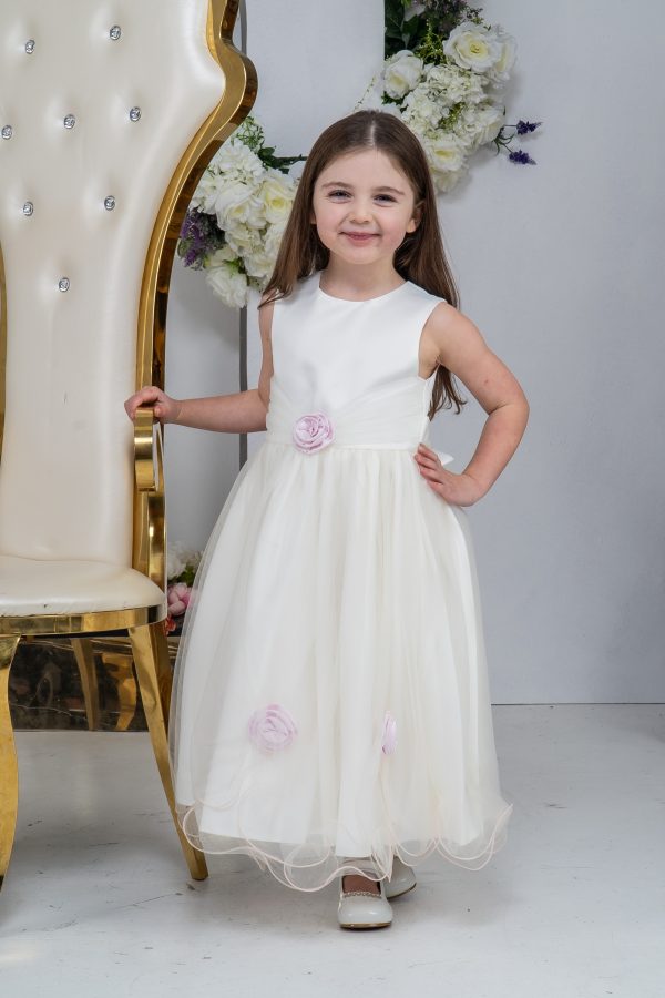 Baby Girls Dresses Girls Darcy Dress in Ivory Pink