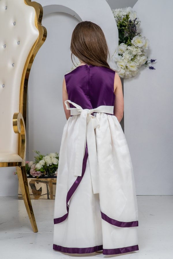Flower Girl Dresses and Bridesmaid Dresses Girls Qwynn Dress in Purple/Ivory