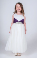 Flower Girl Dresses and Bridesmaid Dresses Girls Sasha Dress in White/Purple