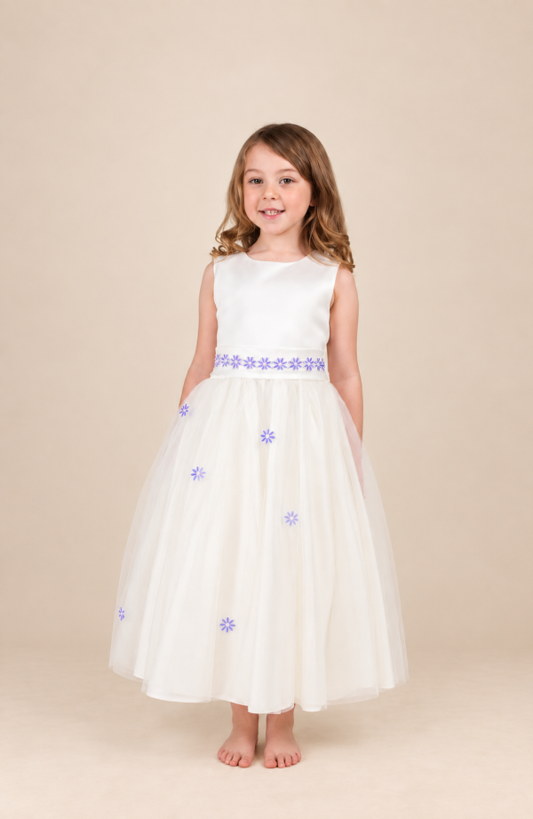 Girls Jasmine Dress in Ivory-Purple-3