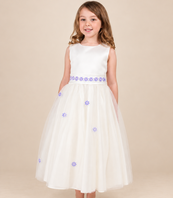 Girls Jasmine Dress in Ivory-Purple-3