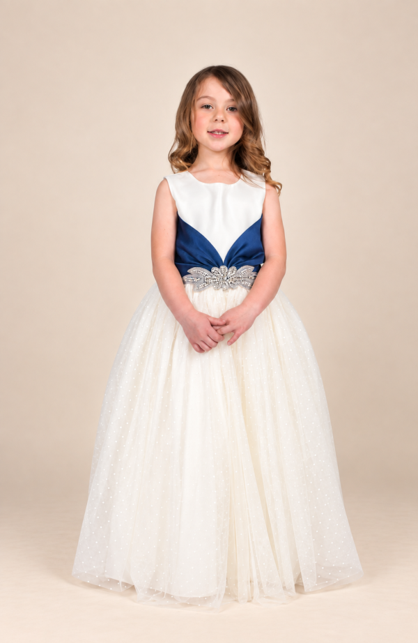 Girls Sasha Dress in Navy-1