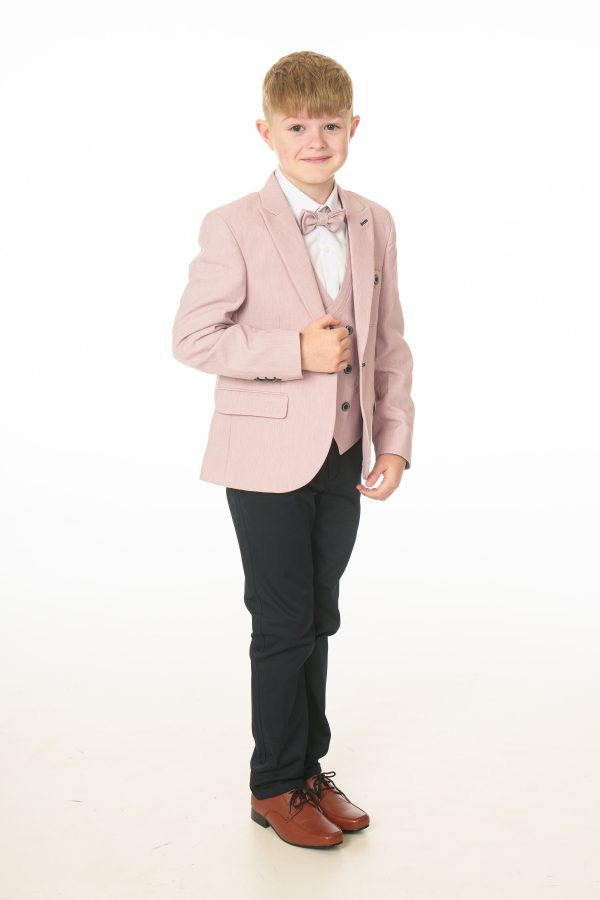 Boys Boys 5 Piece Baby Pink Bow Tie Suit