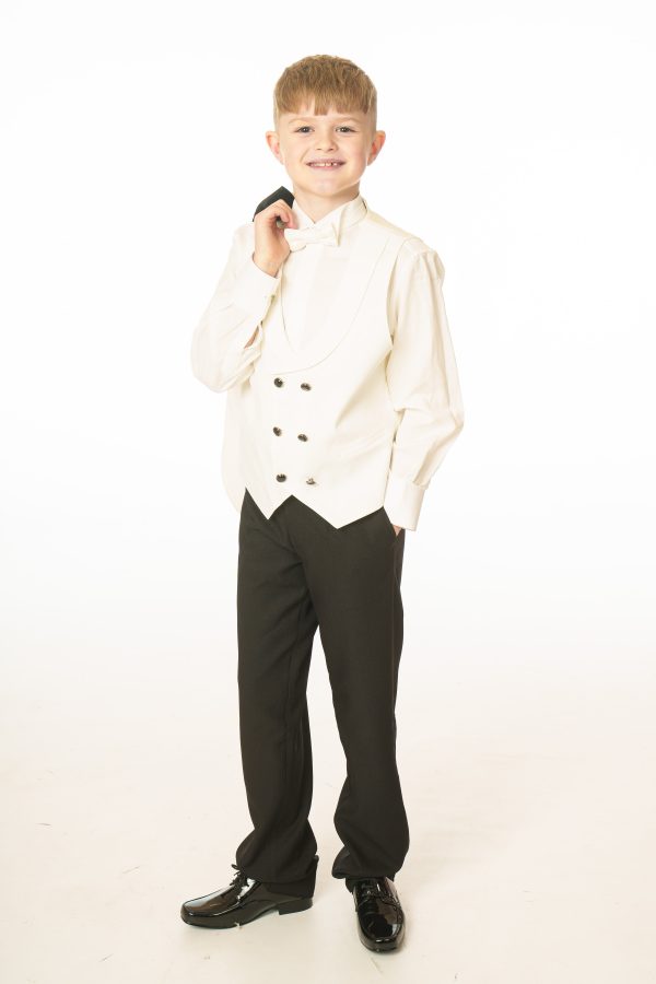 Boys Boys 5 Piece Ivory/Black Tuxedo