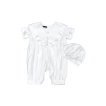 Baby Boys Suits Baby Boys White Pleated Christening Romper