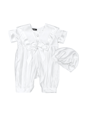 Baby Boys Suits Baby Boys Light Blue Pleated Christening Romper