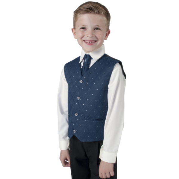 Baby Boys Suits Baby Boys 4 Piece Suit Black with Navy Waistcoat Alfred