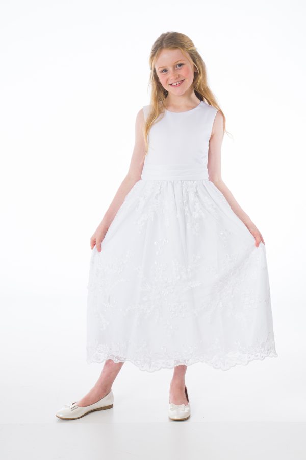 Girls Florence Dress in White - Image 8