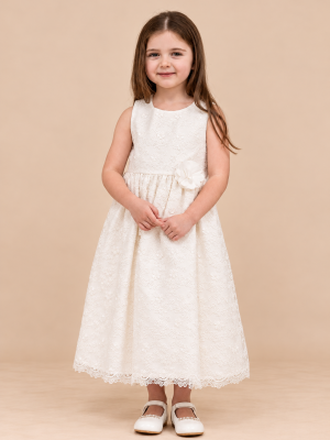 Girls Belle Dress in Ivory