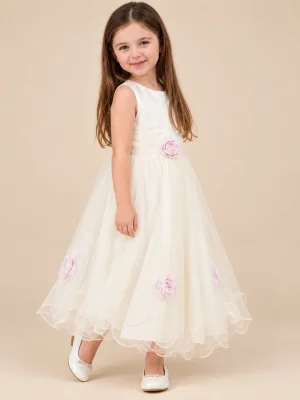 Girls Darcy Dress in Ivory Pink