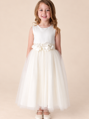 Girls Pippa Dress in Ivory