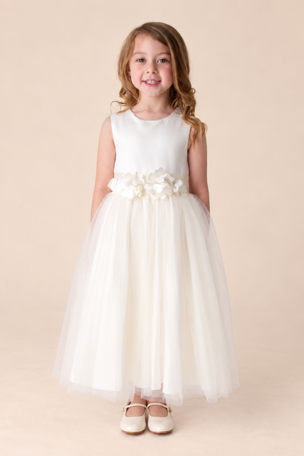 Girls Pippa Dress in Ivory