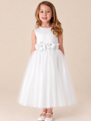 Girls Pippa Dress in White