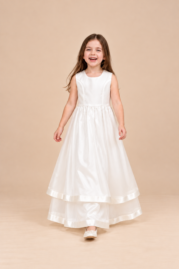 Girls Qwynn Dress in White-5