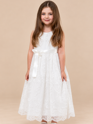 Girls White Isabella Dress