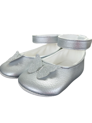 Girls Shoes Early Steps Girls Silver Butterfly Shoe