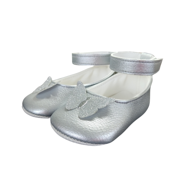 Girls Shoes Early Steps Girls Silver Butterfly Shoe