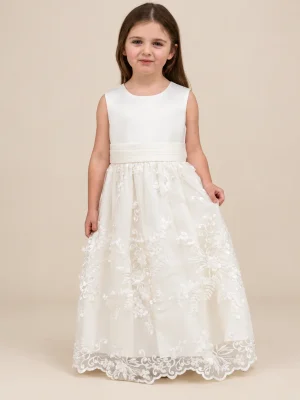 Girls Florence Dress in Ivory