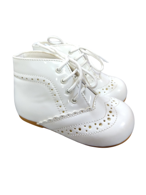 Girls Sale Early Steps Girls White Patent L Brogue Shoe