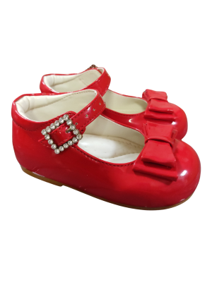 Girls Shoes Early Steps Red Patent Shoes With Bow Feature