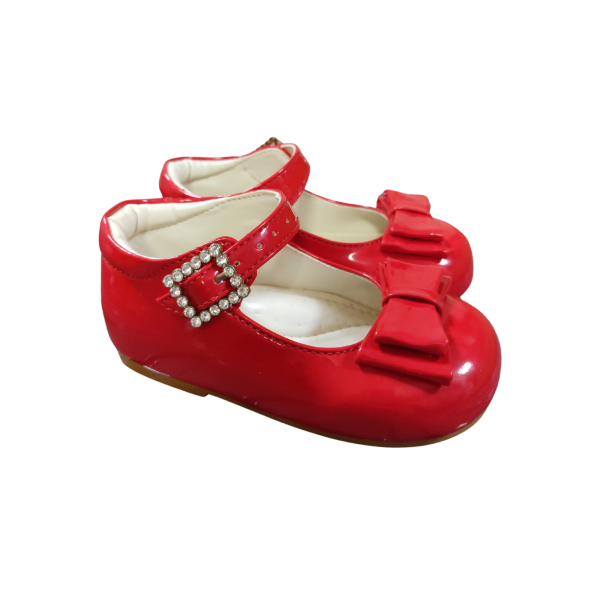 Girls Shoes Early Steps Red Patent Shoes With Bow Feature