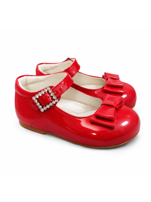 Early Steps Red Patent Shoes With Bow Feature