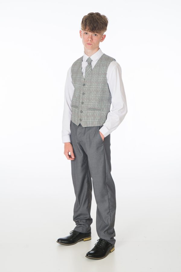 Boys Boys 5 Piece Grey/Grey Check Romario