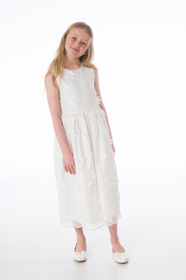 Girls Tilly Dress in Ivory - Image 3