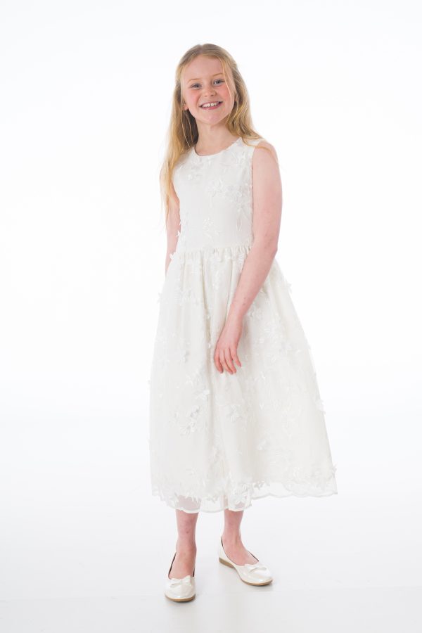 Girls Tilly Dress in Ivory - Image 4