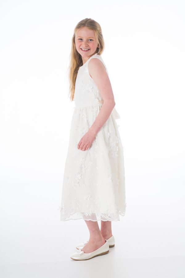 Girls Tilly Dress in Ivory - Image 5