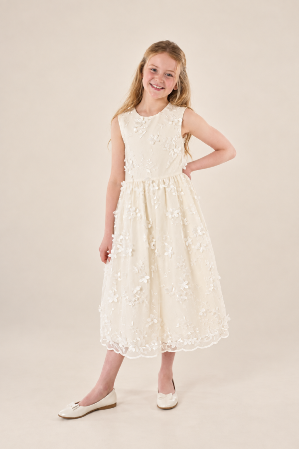 Girls Tilly Dress in Ivory