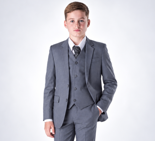 Young Gentleman in a Tailored Grey Suit