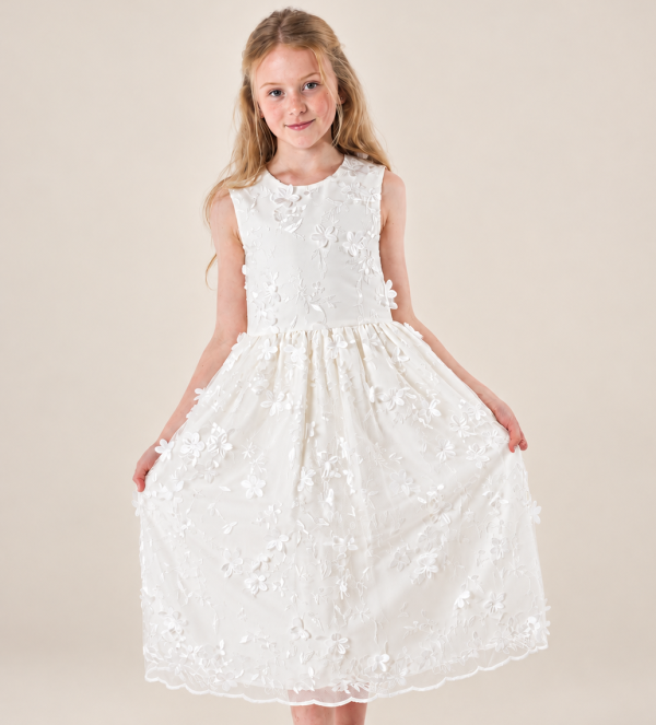 Girls Tilly Dress in White-1