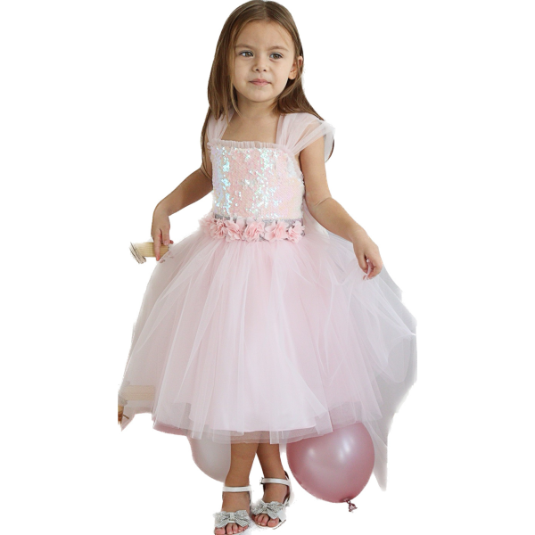 Girls Pink Sequin Dress