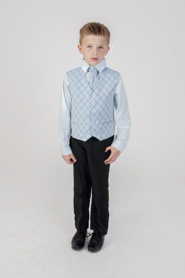 Baby Boys Suits Boys 4 piece Dobby/Black waistcoat suit, choice of 5 colours