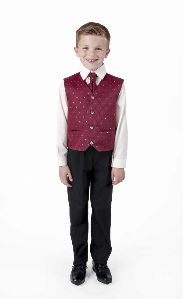 Baby Boys Suits Boys 4 piece Dobby/Black waistcoat suit, choice of 5 colours