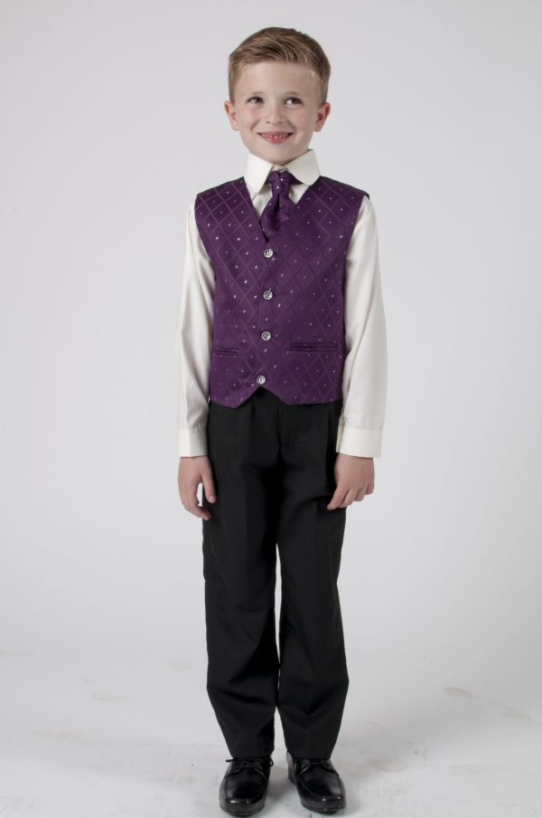 Baby Boys Suits Boys 4 piece Dobby/Black waistcoat suit, choice of 5 colours