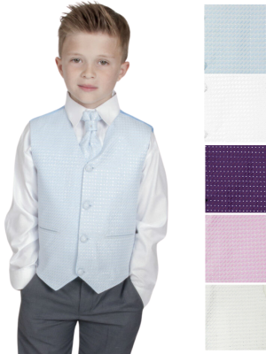 Baby Boys Suits Boys 4 piece Diamond/Grey waistcoat suit, choice of 5 colours