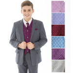 Baby Boys Suits Boys 5 piece Grey/Dobby waistcoat suit, choice of 5 colours