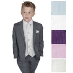 Baby Boys Suits Boys 5 piece Grey/Diamond waistcoat suit, choice of 5 colours