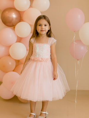 Girls Pink Sequin Dress