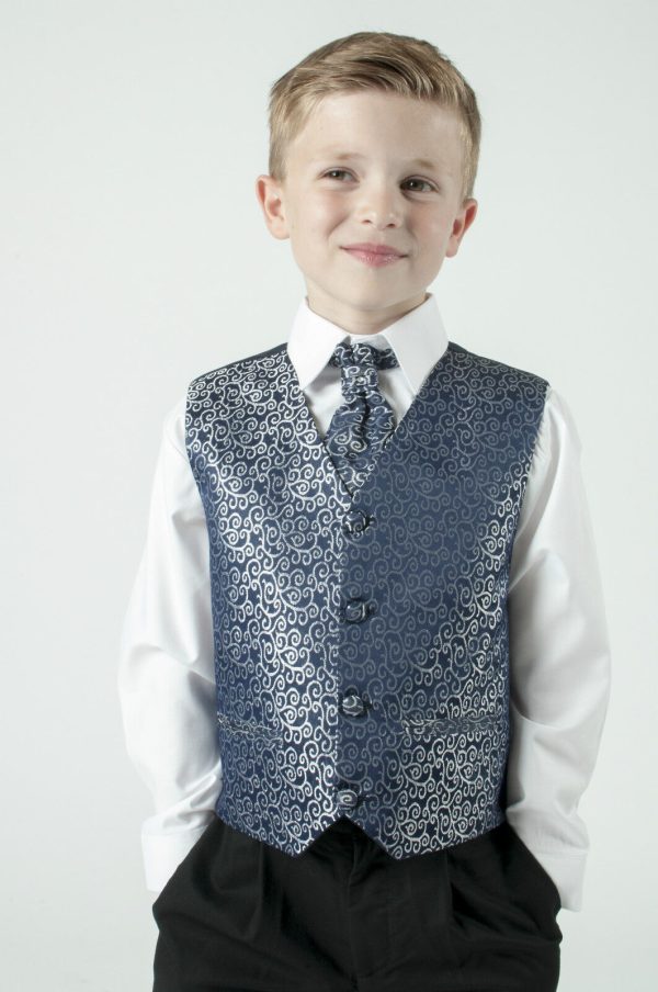 Baby Boys Suits Boys 4 piece swirl waistcoat suit, choice of 5 colours