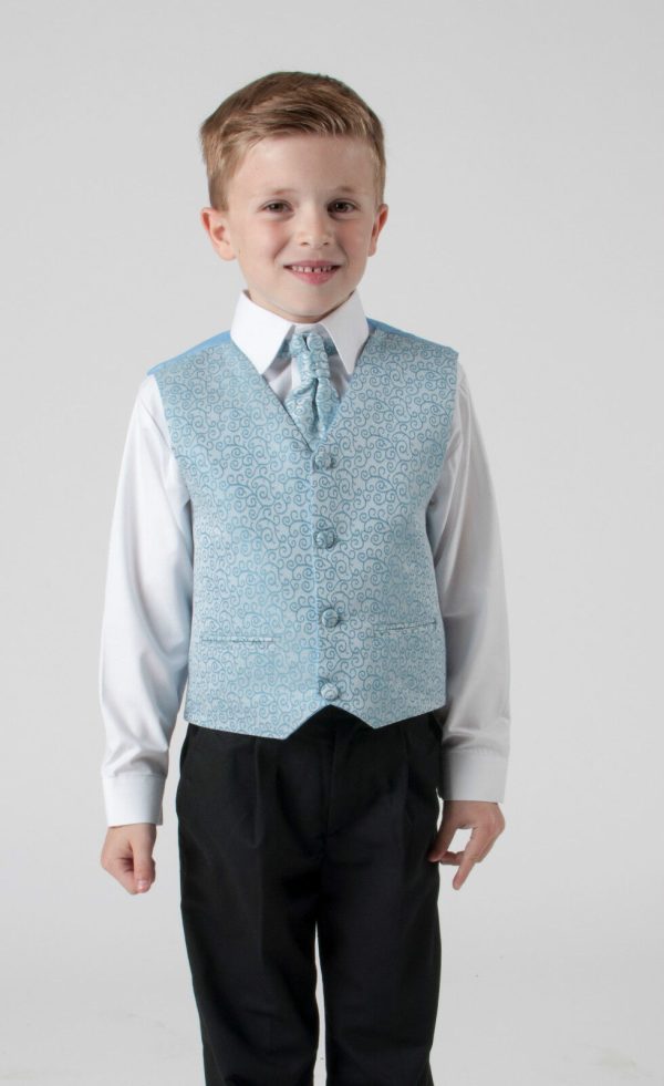 Baby Boys Suits Boys 4 piece swirl waistcoat suit, choice of 5 colours