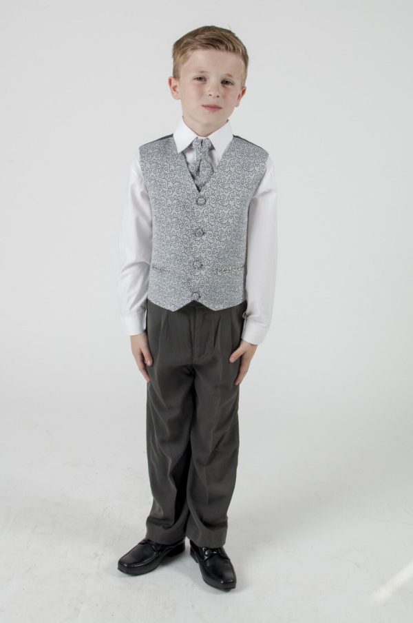 Baby Boys Suits Boys 4 piece swirl waistcoat suit, choice of 5 colours