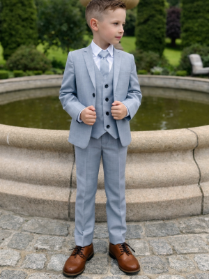 Baby Boys 5 Piece Light Blue Suit Milano Mayfair